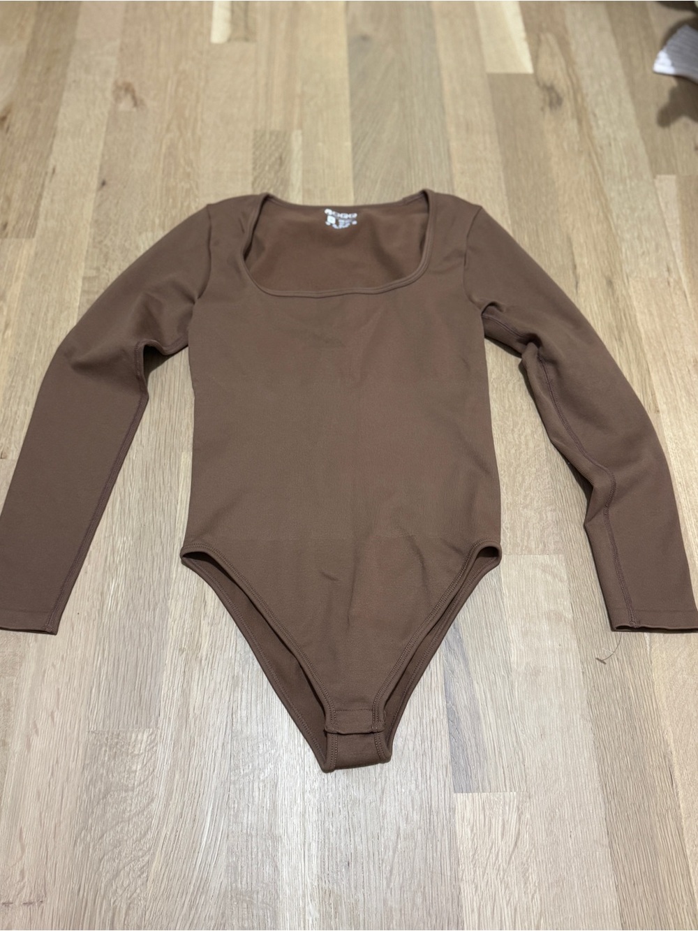 OQQ Black Ribbed Square Neck Bodysuit